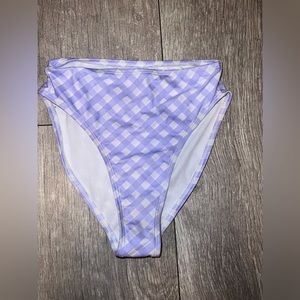Purple Plaid High Waisted Bikini Bottoms